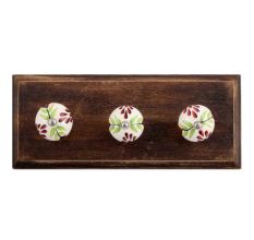 Green Leaf Ceramic Wooden Hooks