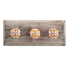 Amaryllis Mustard Flower Ceramic Wooden Hooks