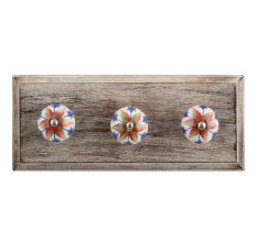 Red Star Ceramic Wooden Hooks