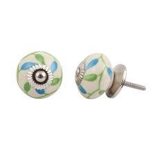 Green Blue Leaf Knob