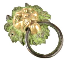Lion Door Knocker Ring With Patina