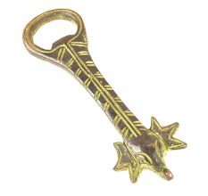 Patina Rich Brass Handmade Tribal Art Bottle Opener
