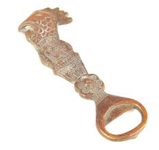 Brass Tribal Rooster Bottle Opener