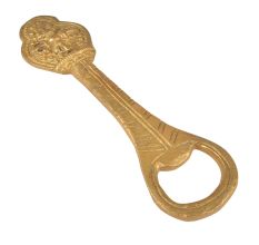Engraved Floral Brass Bottle Opener