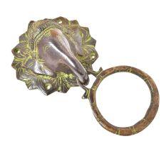 Brass Ganesha  Elephant Design Door Knocker Ring