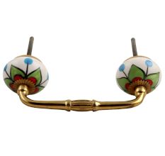 Green Clove Flower Ceramic Bridge Handle