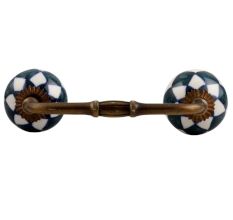 Dark Green Check Ceramic Bridge Handle