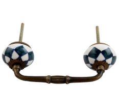 Dark Green Check Ceramic Bridge Handle