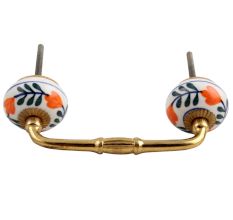 Forest Green Leaf Ceramic Bridge Handle