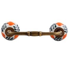 Forest Green Leaf Ceramic Bridge Handle