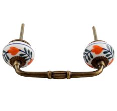 Forest Green Leaf Ceramic Bridge Handle