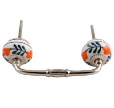 Forest Green Leaf Ceramic Bridge Handle