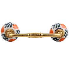 Forest Green Leaf Ceramic Bridge Handle