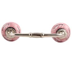 White Pink Leaf Ceramic Bridge Handle