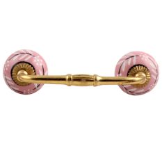 White Pink Leaf Ceramic Bridge Handle