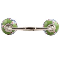 Pea Green Leaf Ceramic Bridge Handle
