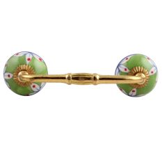 Pea Green Leaf Ceramic Bridge Handle