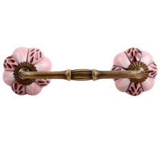 Red and Black Leaf Ceramic Bridge Handle