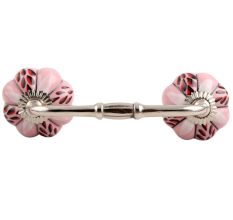 Red and Black Leaf Ceramic Bridge Handle