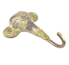 Brass Tribal Elephant Face Single Wall Hooks