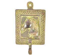 Brass Horse Face Framed Single Wall Hooks