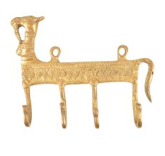 Brass Tribal Camel Face Four Wall Hooks