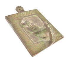 Brass Bird Face Framed Single Wall Hooks