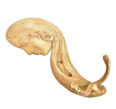 Brass Lady Face Wall Hooks with Long Hair