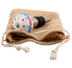 Blue And Red Design Ceramic Wine Stopper