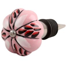 Red And Black Leaf Ceramic Wine Stopper