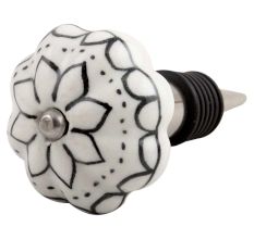 Black Lotus Ceramic Melon Wine Stopper