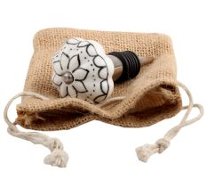 Black Lotus Ceramic Melon Wine Stopper