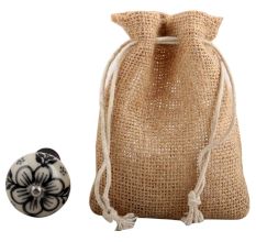 Black Leaf Round Ceramic Wine Stopper