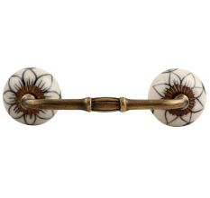 Black Flower Ceramic Bridge Handle