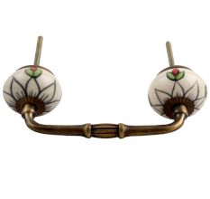 Black Flower Ceramic Bridge Handle