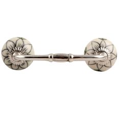 Black Flower Ceramic Bridge Handle