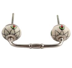 Black Flower Ceramic Bridge Handle