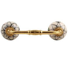 Black Flower Ceramic Bridge Handle