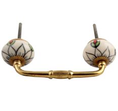 Black Flower Ceramic Bridge Handle