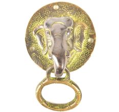 Brass Elephant Door Knocker Ring with patina