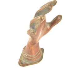 Brass Hand Door Handle Door Pull Red Patina
