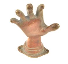 Brass Hand Door Handle Door Pull Red Patina