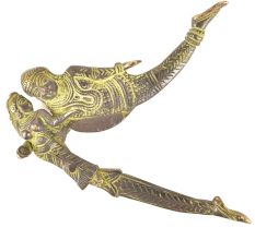 Lord Vishnu and Goddess Lakshmi Engraved Brass Nut Cracker