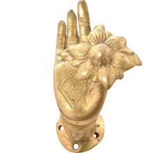 Brass Buddha Hand Wall Hanging Door Handle Mudra Knob