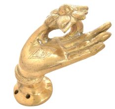 Brass Mudra with Flower Door Knob or Pull