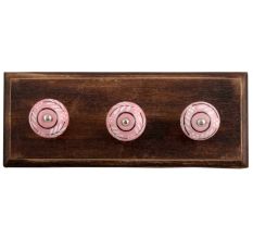 White Leaf Ceramic Wooden Hooks