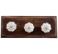 Black Lotus Ceramic Melon Wooden Hooks