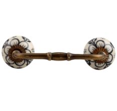 Black Leaf Round Ceramic Bridge Handle