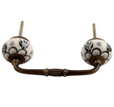 Black Leaf Round Ceramic Bridge Handle