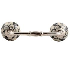 Black Leaf Round Ceramic Bridge Handle